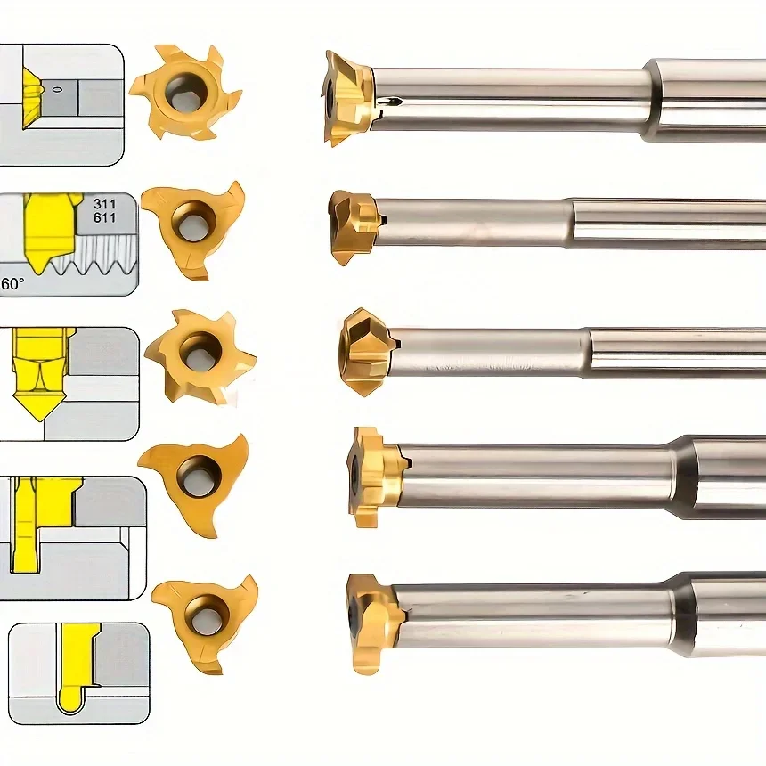 T-Slot Frezen Serie Lock De Tand Type Iscar T6 T8 Draad Draaiend Gezicht Cnc Gleufsnijder Carbide Inzetstukken