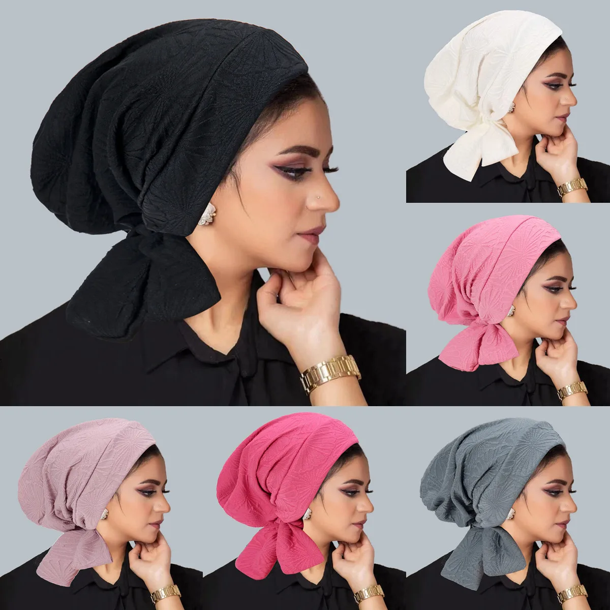 

New Pre-Tied Hat Muslim Hijab Long Tail Turban Women Chemo Cap Beanies Bonnet Hair Loss Headscarf Head Wrap Cover Turbante Mujer