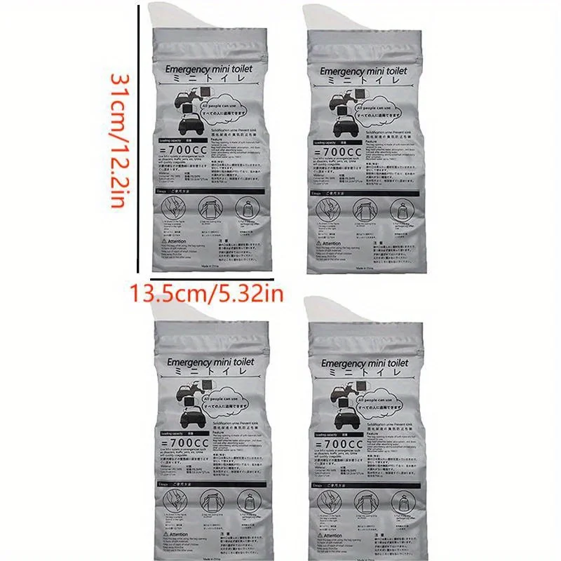 4/5pcs Outdoor Emergency Urinate Bags 700ml Easy Take Piss Bags Travel Mini Mobile Toilet for Baby Women Men Vomit Bag