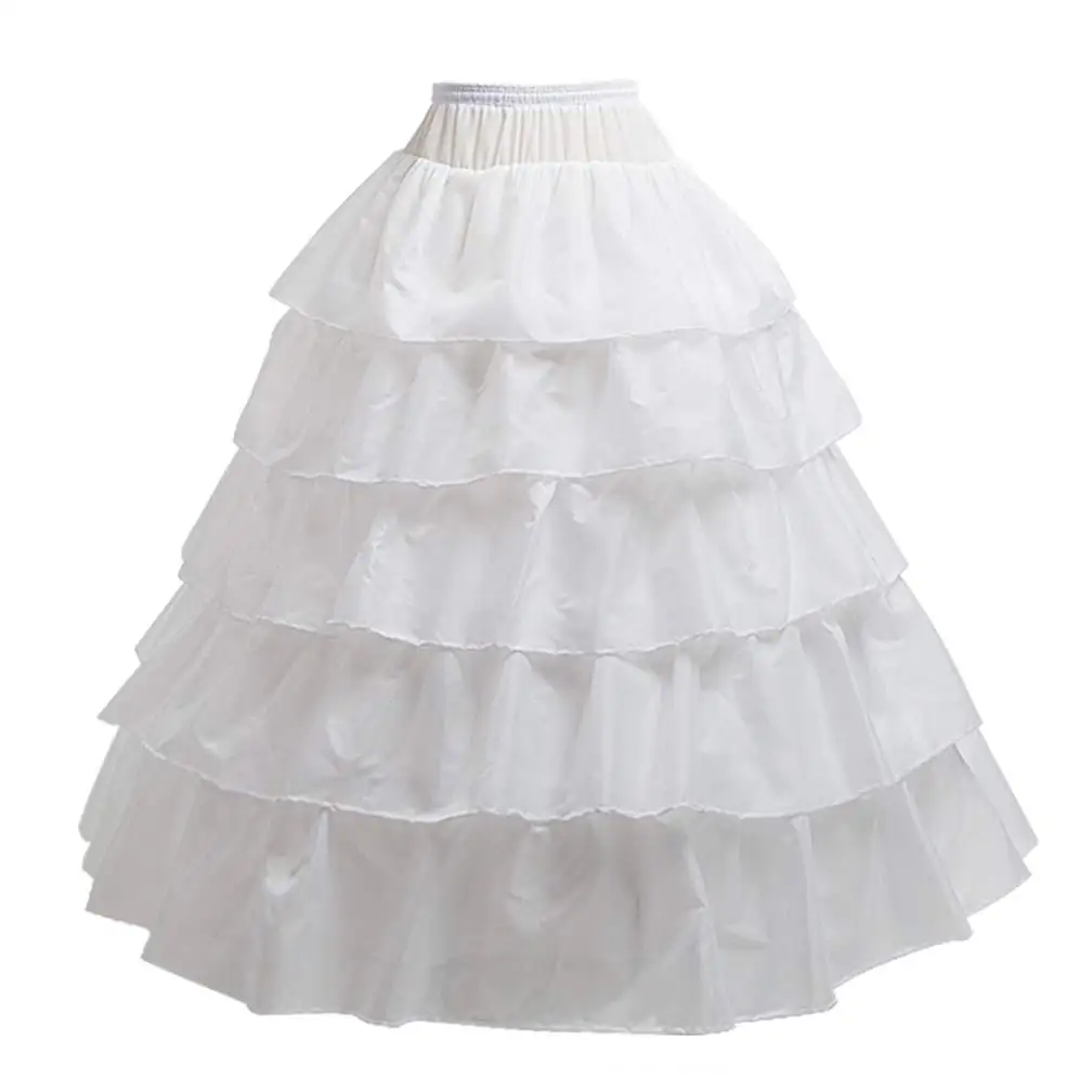 Women's Petticoat 4 Hoop Petticoat Skirt Elegant Floor Length Crinoline Underskirt Slip Perfect for Weddings Bridesmaids image 2