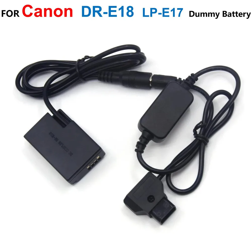 

DR-E18 DC Coupler LP-E17 Dummy Battery+D-TAP Dtap 12-24V Step-Down Cable ACK-E18 For Canon EOS 750D 850D Kiss X8i 760D T6S 77D