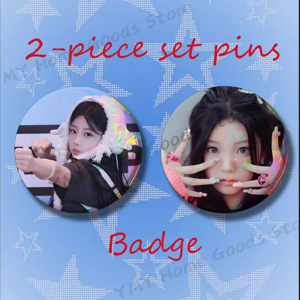 Singer K-pop W-Wonhee Brooches for Backpack Accessories 25 32 44 58 75mm Round 2-piece set Free Mix