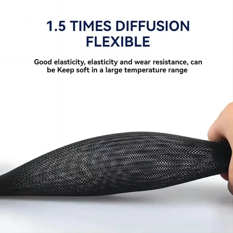 Black Nylon Wear-resistant Flame-retardant Fireproof Electric Cable Bundle Insulation Protection Braided Sleeve