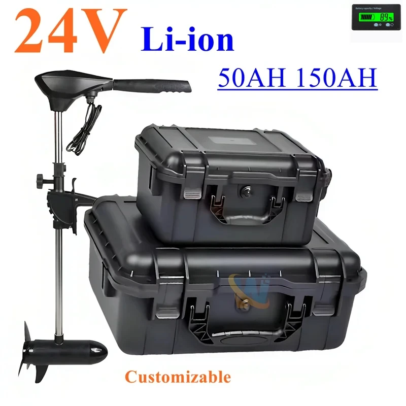 

Batterie au lithium étanche IP67 pour moteur de pêche à la traîne, 24V, 50Ah, 60Ah, 80Ah, 100Ah, 120Ah, 150Ah, 200Ah, chargeu.