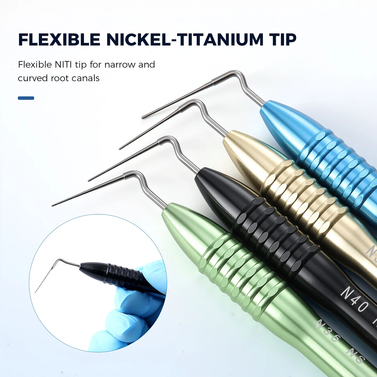 1PC AZDENT Dental Endodontic Hand Plugger Clearly Identify Flexible NITI Tip Vertical Pressure Device Dental Tools