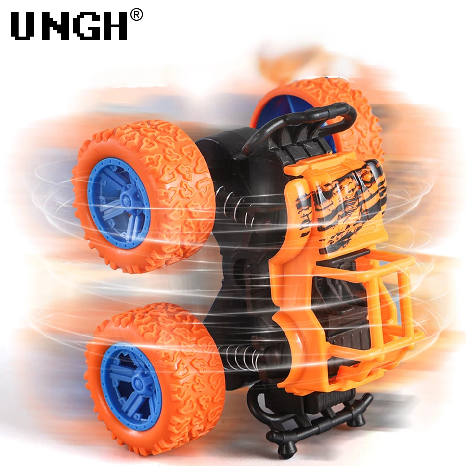 UNGH Pull Back Four-wheel Drive off-road Vehicle Stunt Dump Car Inertia Car Boy Toy Car Pull Back car for Children toys