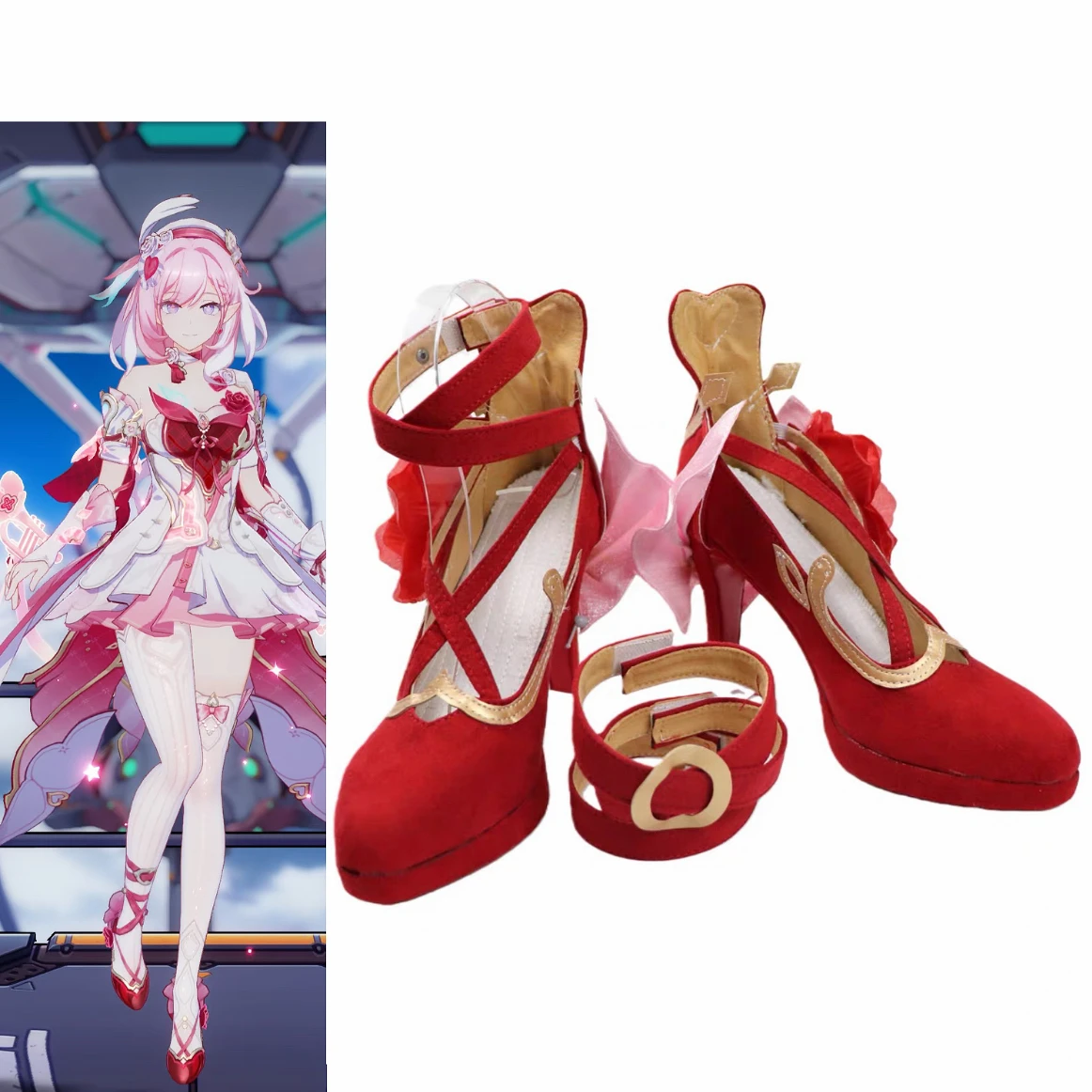 Elysia Cosplay juego Honkai Impact 3rd Elysia Cosplay zapatos amor mensajero Elysia zapatos accesorios Halloween mujeres