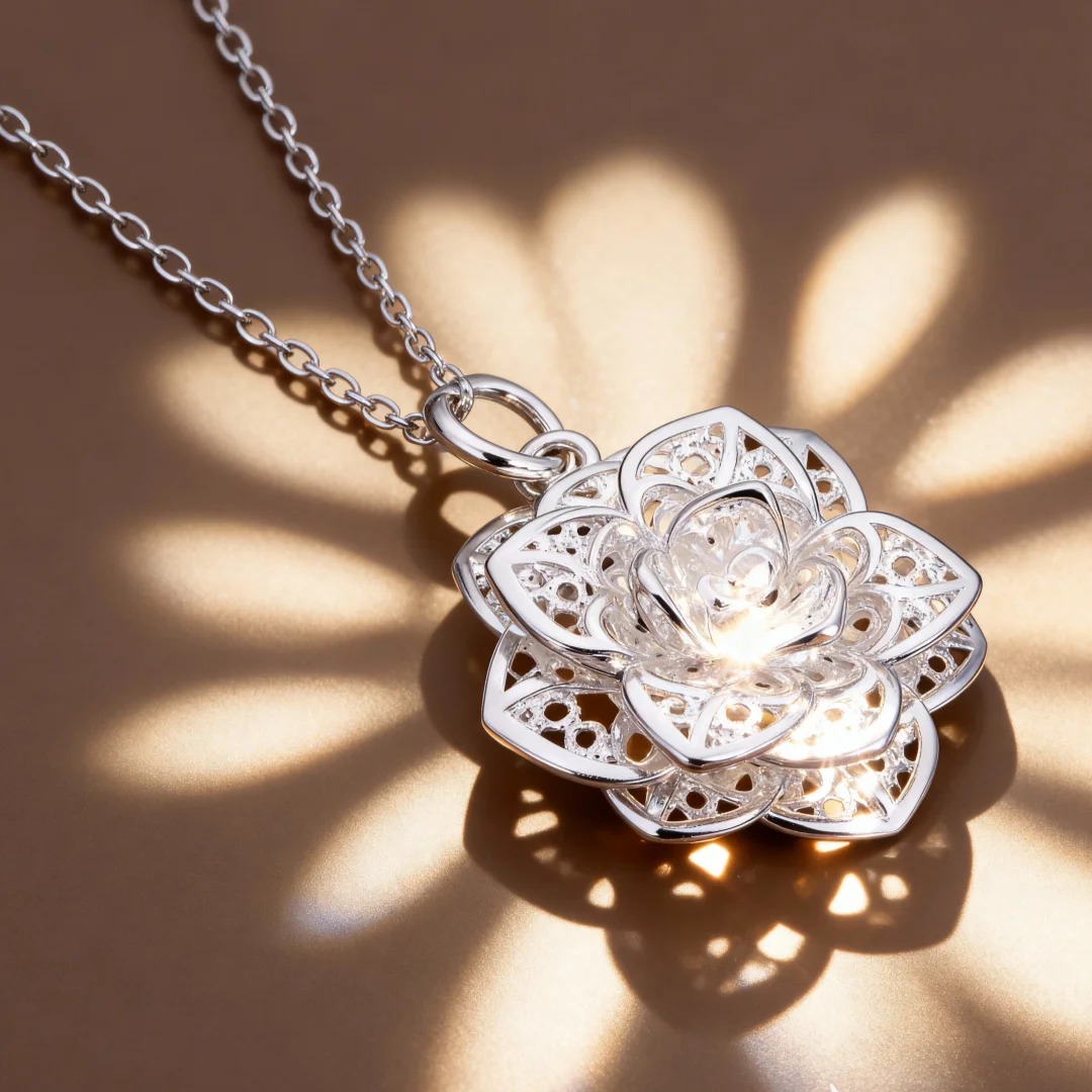 Fashion Brand 925 Sterling Silver Necklace for Women Luxury Jewelry Flower Pendant Christmas Gifts
