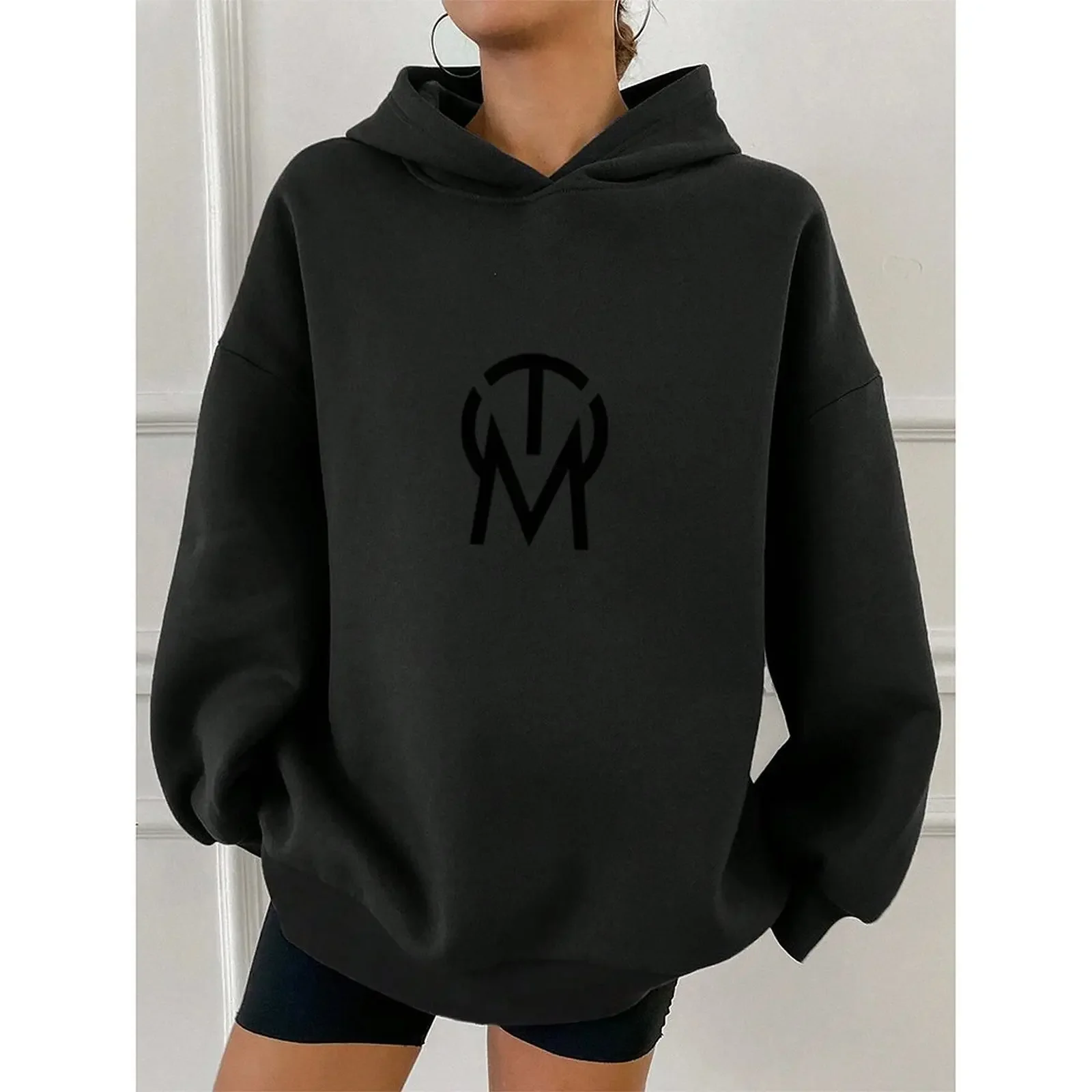Autumn Winter Hoodie For Daily Use Women Sweater Casual Pullover Black Women Hoodie Casual Style Autumn Winter Wear