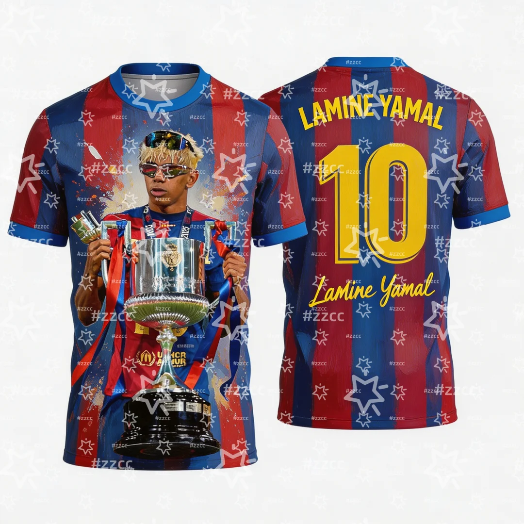 2026 Lamine Yamal Nr. 10 Fußballtrikot Match- & Trainingsset Sommer Sport Herren T-Shirt Kinderbekleidung Tee Y2K Damen – Detail 3
