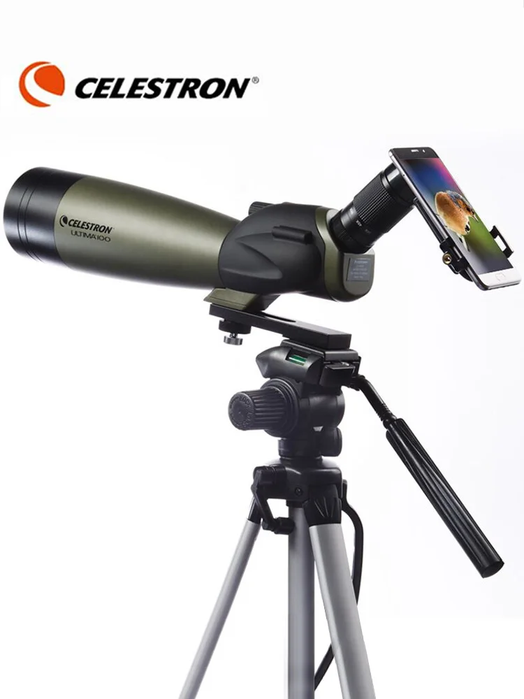 Celestron-Ultima Angled Spotting Scope, 20-60x Zoom Eyepiece, Multi-Coated Optics, Waterproof for Bird Watching, Wildlife, 80mm