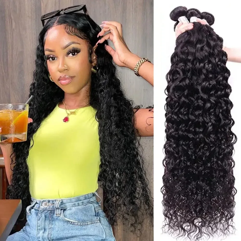 

YKB Curly Loose Deep Wave 30 40 Inch 4 Bundles 100% Raw Human Hair Weave Double Weft Bundle Brazilian Remy Hair Extensions Bulk