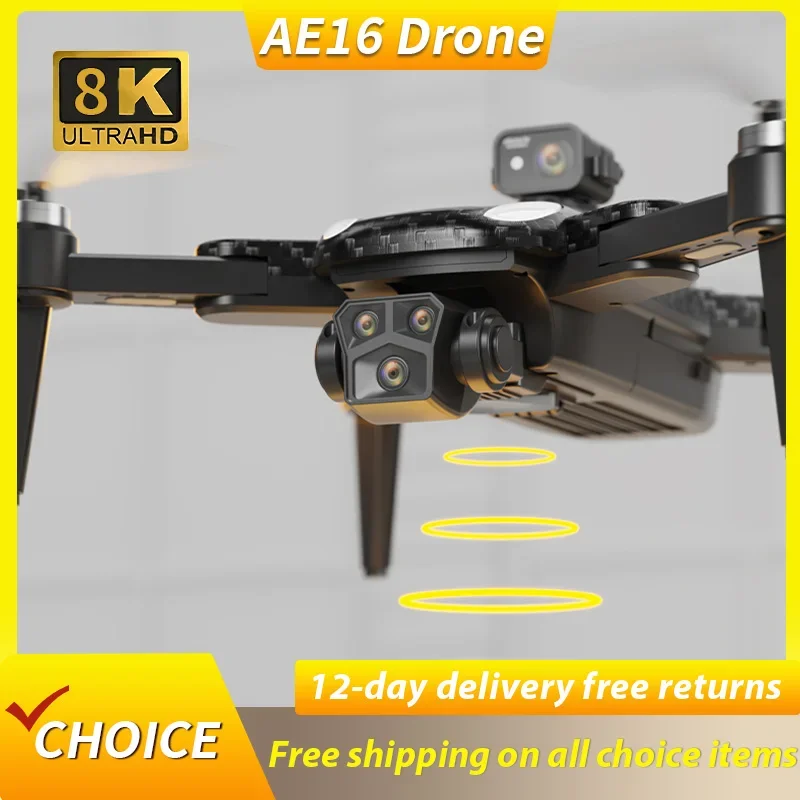 

AE16 HD Real 8K Dual Camera 360° Laser Obstacle Avoidance Professional Aerial Drone GPS Optical Flow Positioning Brushless Drone