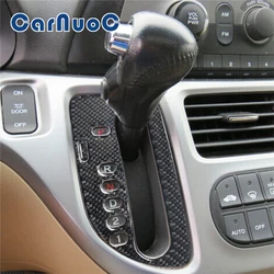 Carbon Fiber Sticker Car Console Gear Shift Panel Decorative Trim For Honda Odyssey 2005 2006 2007 2008 2009 2010 Accessories
