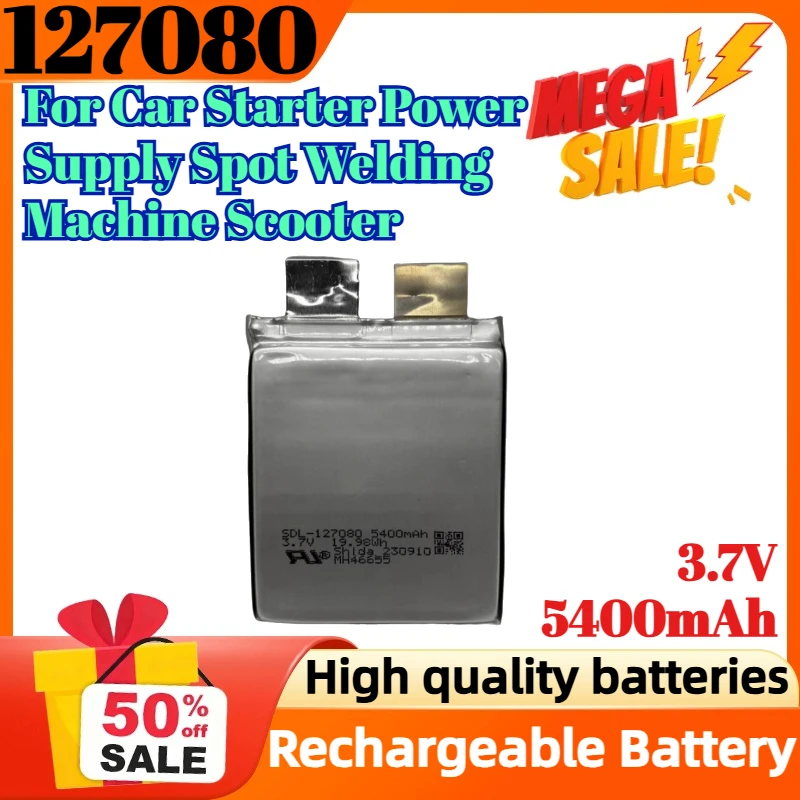 

127080 3.7V 35C 70C 5400mAh Batteries for Car Starter Power Supply Spot Welding Machine Scooter Rechargeable Battery