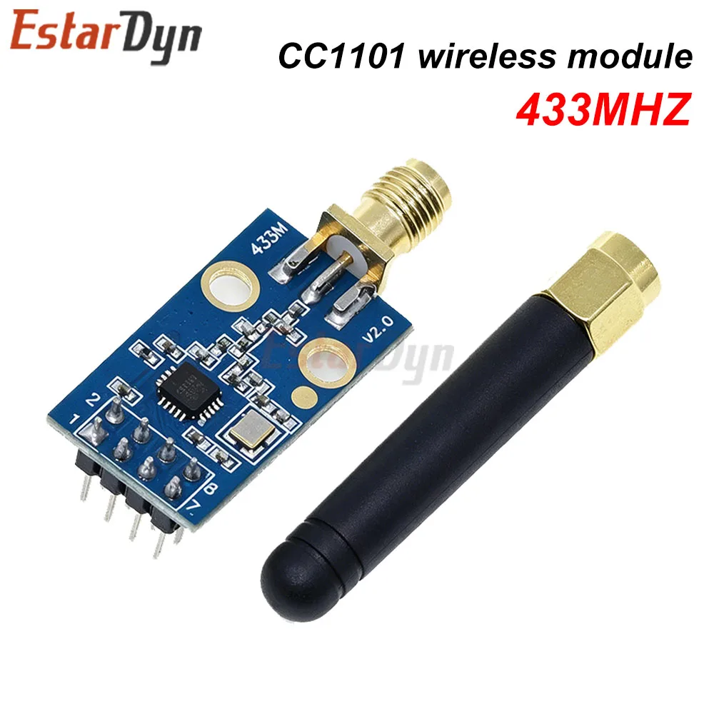 Estardyn CC1101 433MHz Drahtloses Transceiver-Modul mit SMA 50cm Antenne, Große Reichweite, Niedriger Energieverbrauch, SPI für DIY IoT