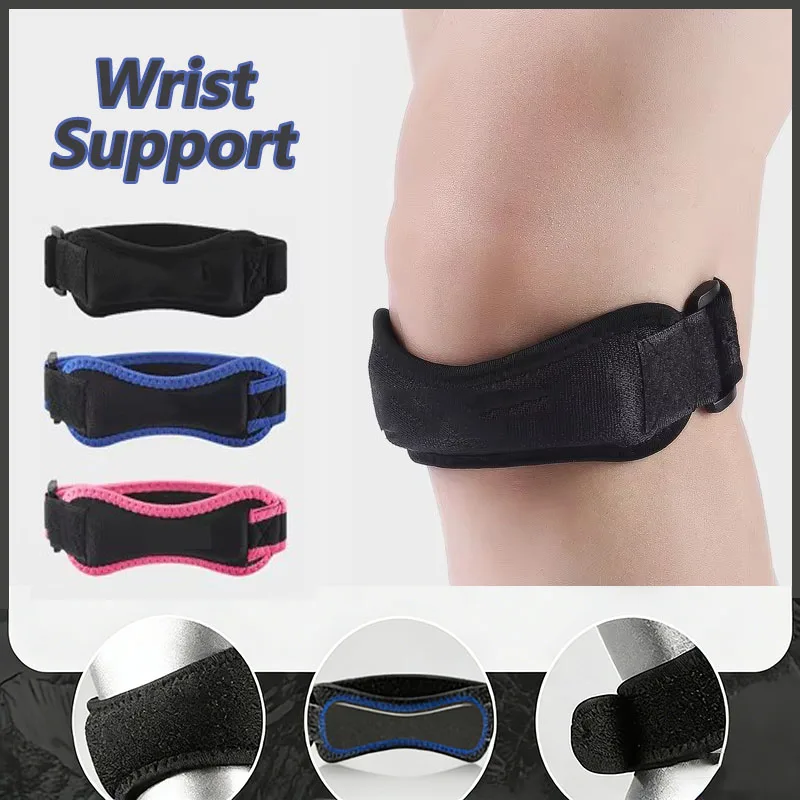 1 Piece Knee Patellar Tendon Knee Support Strape Brace Adjustable Shock Absorption Compression Knee Pad Sleeve for Basketball