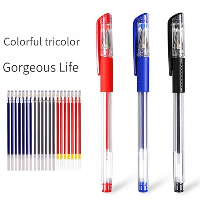 Conjunto de 25 Canetas Gel, Material Escolar, Canetas Esferográficas com Tinta Preta, Azul e Vermelha, Canetas Kawaii, Ferramenta de Escrita, Material de Escritório Escolar