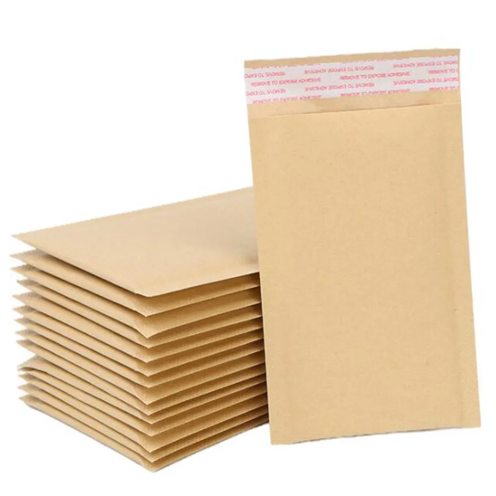 100Pcs Lot Brown Kraft Paper Bubble Envelope ,Thick Mailing Bags, Business Express Packaging Bag, 12 Sizes Package Bags