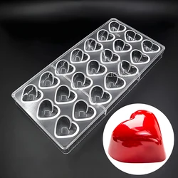 3D Polycarbonate Chocolate Molds Heart Shape Chocolate Bonbons Candy Valentine's Day Confectionery Baking Pastry Tools Utensils