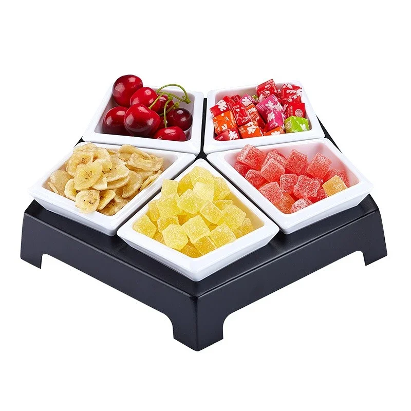 

Bar creative grid fruit plate KTV Internet celebrity living room dried fruit nut snack plate