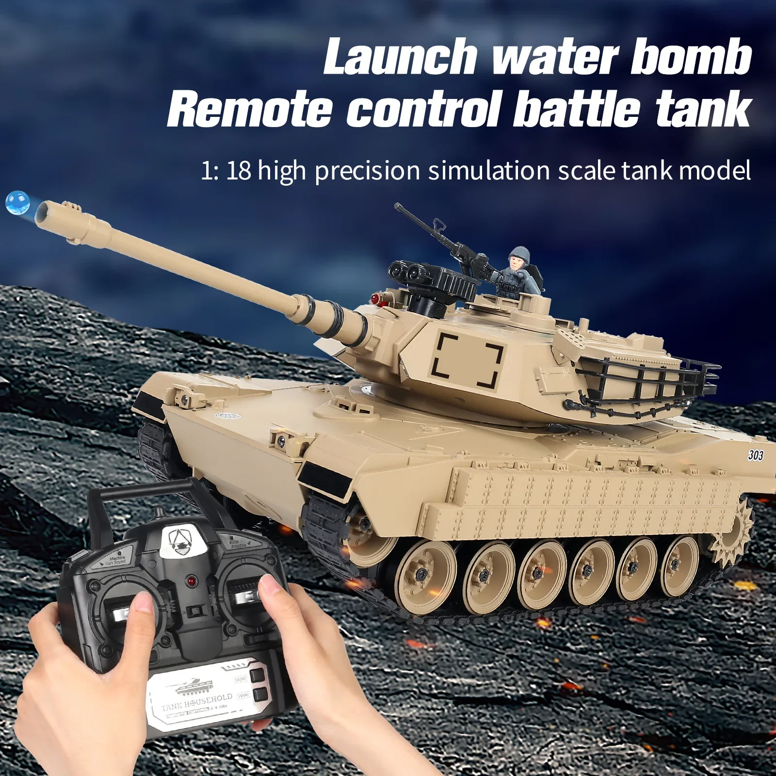 Remote Control Tank simulation Tank Car Toy 1/18 Rc Electric Charging Remote Control Car Boys Gift Christmas gift Birthday toy