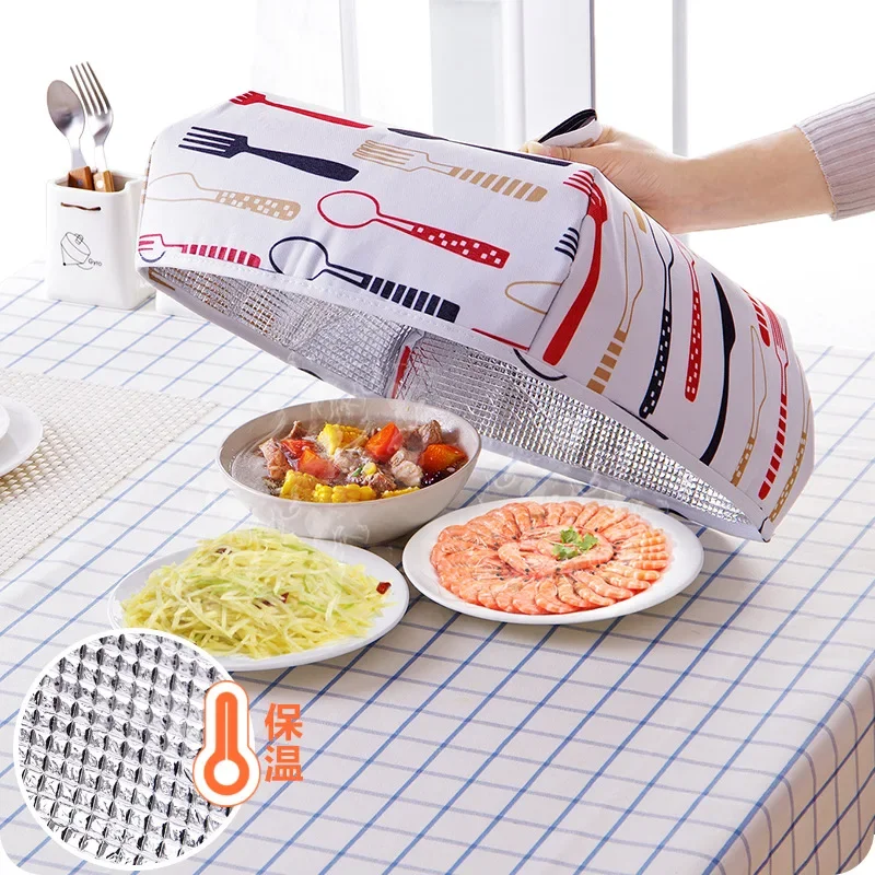Dining Table Food Cover Dust Keeping Warm Cooking Tools Anti Fly Mosquito Hygiene Lid Folding Insulated Kitchen Accessories