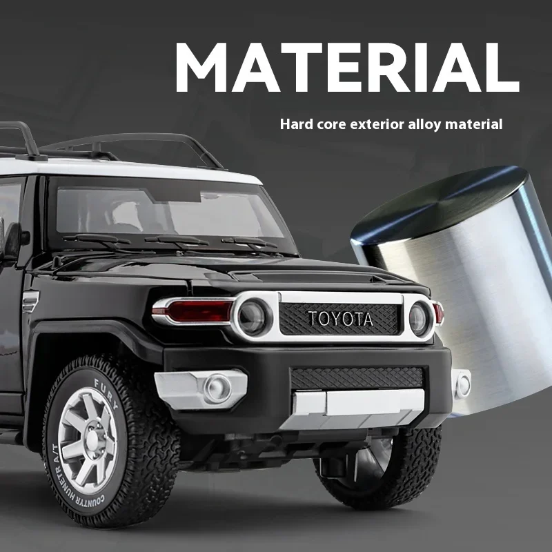 TOYOTA FJ Cruiser-Modèle de voiture tout-terrain SUV en alliage moulé sous pression, collection Hobby, cadeau d'anniversaire convoqué pour petit ami, son et lumière, 1:24