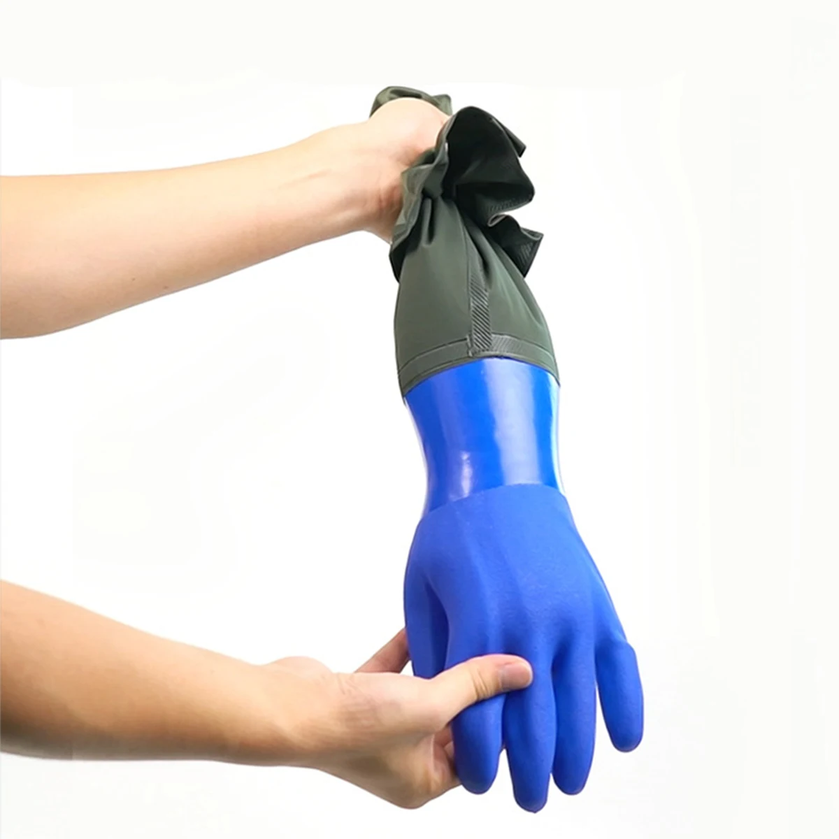 Kitchen Rubber Gloves Long Aquatic Industry Gloves Long Gloves 70cm with Arm Guards Thickened Gloves Gardening Waterproof Gloves