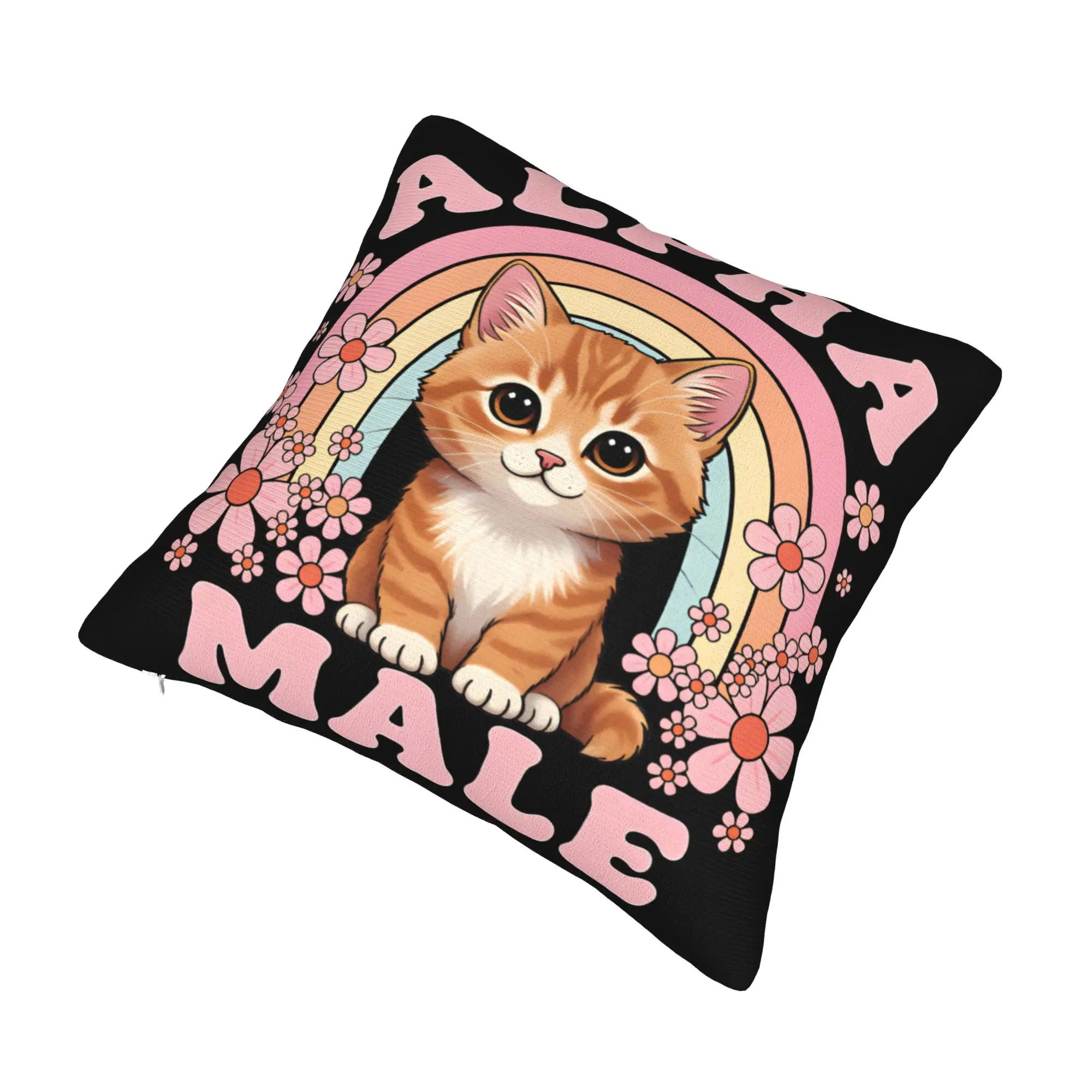 Alpha Male Cat Kitten Funny  Pillow Covers Merch Soft Cushion Cover Decorations  Pillow Case Cover Home Multi Size