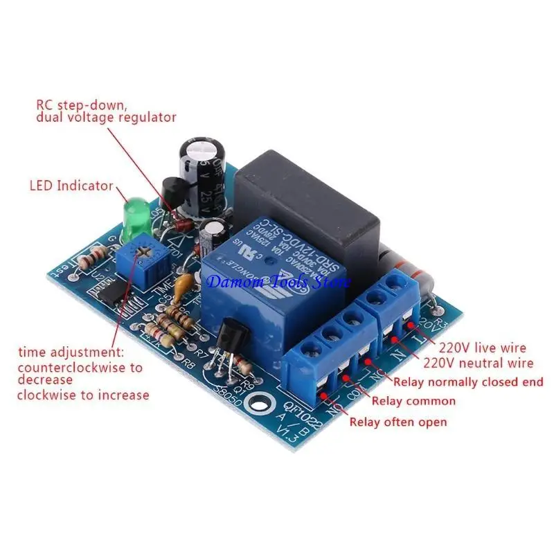 57BE AC 220V Adjustable Timer Delay Switch Turn On/Off for Time Module