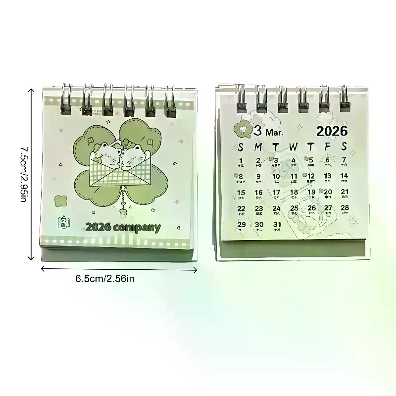 2026 Mini Cat Themed Desktop Calendar Ins Decoration For Office Organizer Planner Lucky Style Students Desk Cute Schedule
