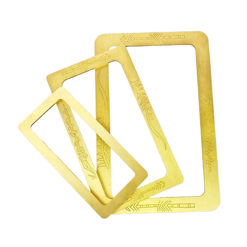 

Brass Square Frame Paperweight Antique Small Regular Script Paperweight Vintage Brush Calligraphy Painting Scale Paperweight