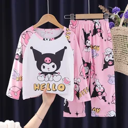 Cartoon In Big Children's Home Clothing Set Boys And Girls Pajamas Spring And Autumn Long Sleeved