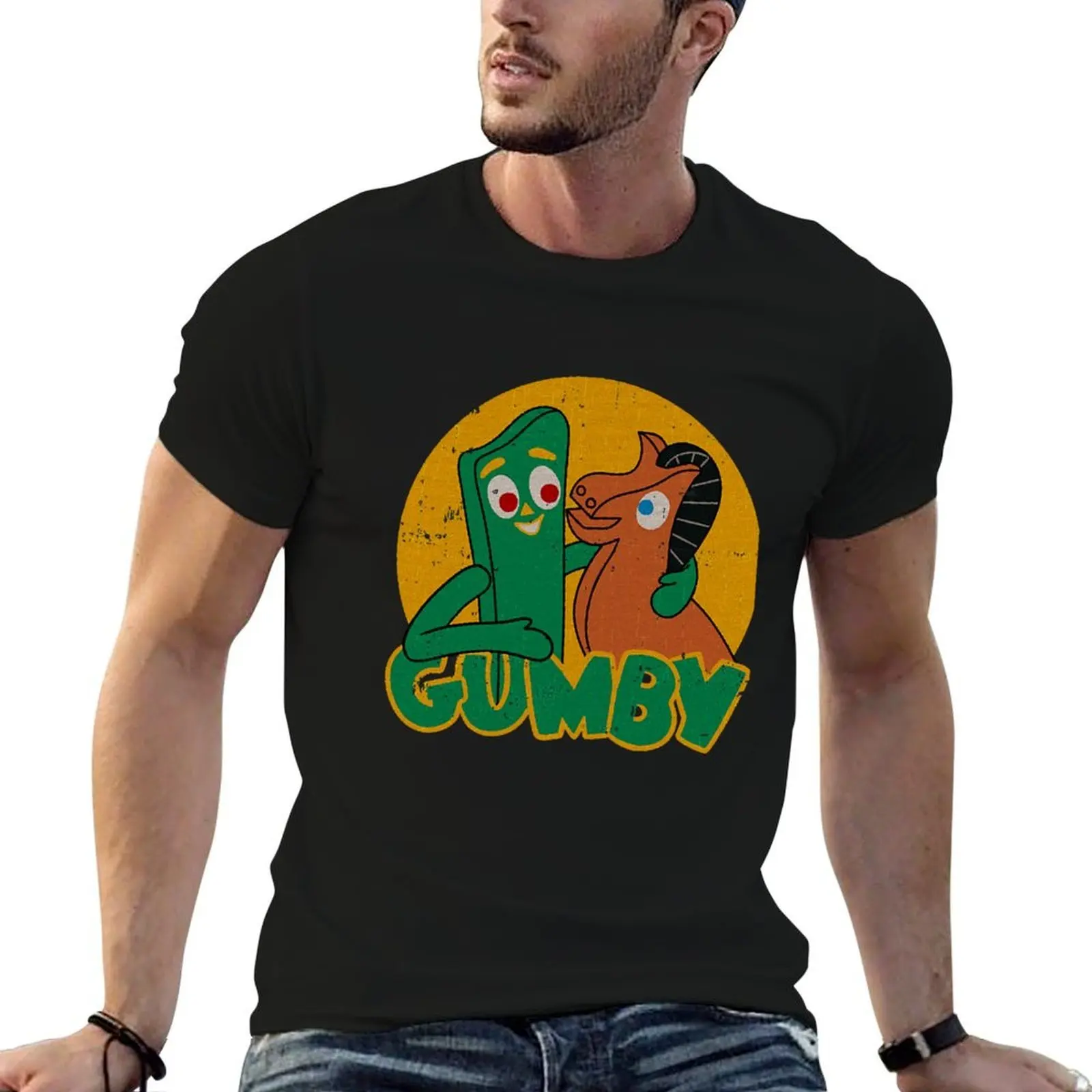 

Vintage percent casual man t cotton T-Shirt shirts t man high t shirt shirt 100 for cotton quality Gumby