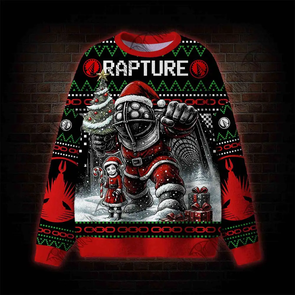 2026 Hotsale Sci Fi Diver Santa Ugly Christmas Sweater Men‘s Women’s Kid‘s Family Pullover Funny Christmas Party Jumper