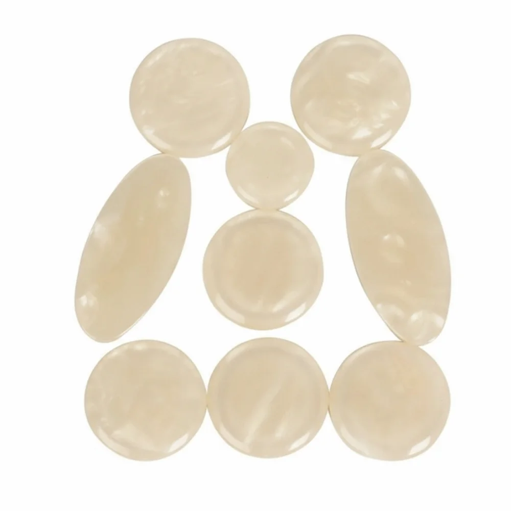 ​9pcs Beige Key Inlay​ Plastic Shell​ Great Decor ​Mica Sheet Key Inlay​ Aesthetic Enhancement​ ​Saxophone Accessories