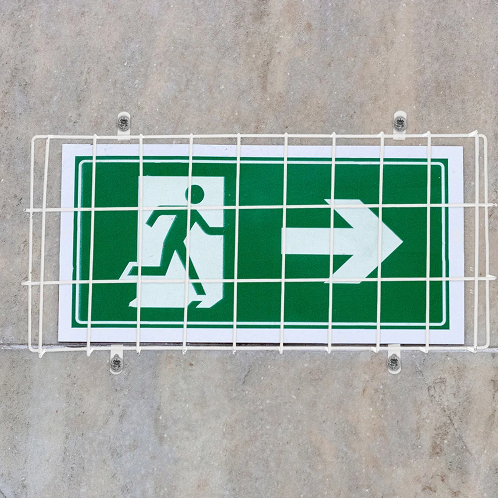 2 Stück robuste Notfall-Ausgangslicht-Schutzabdeckung aus Edelstahl zur Wandmontage, Drahtschutz, Schutzschild für Notschilder