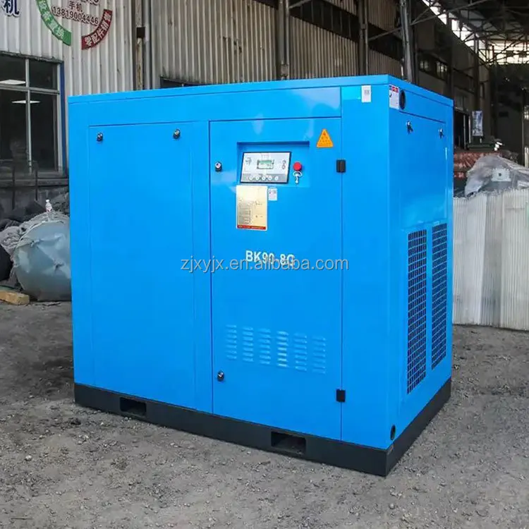 China stationary silent heavy  120 90kw fixed speed screw air compressor machine for textile industry