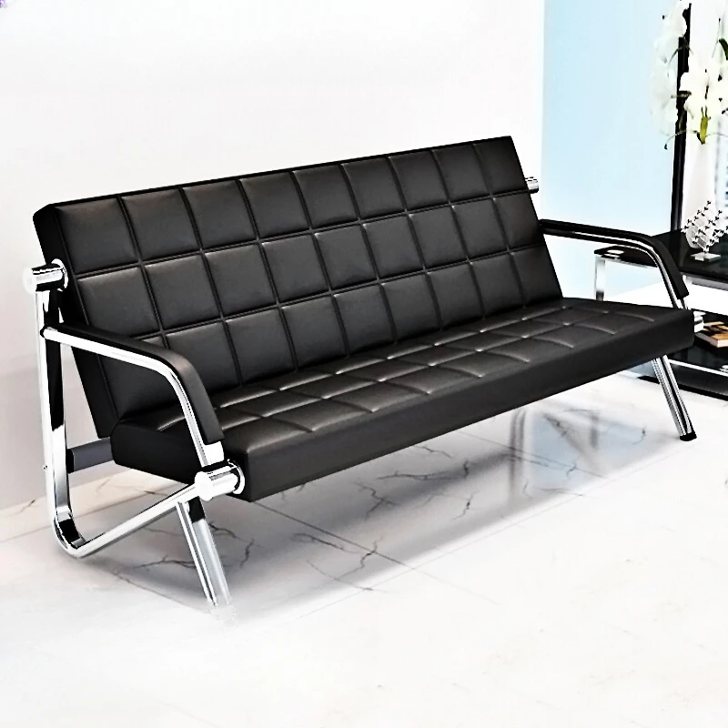 Reception guests, simple office sofa, coffee table, three-person electroplating, waiting infusion chair, airport,