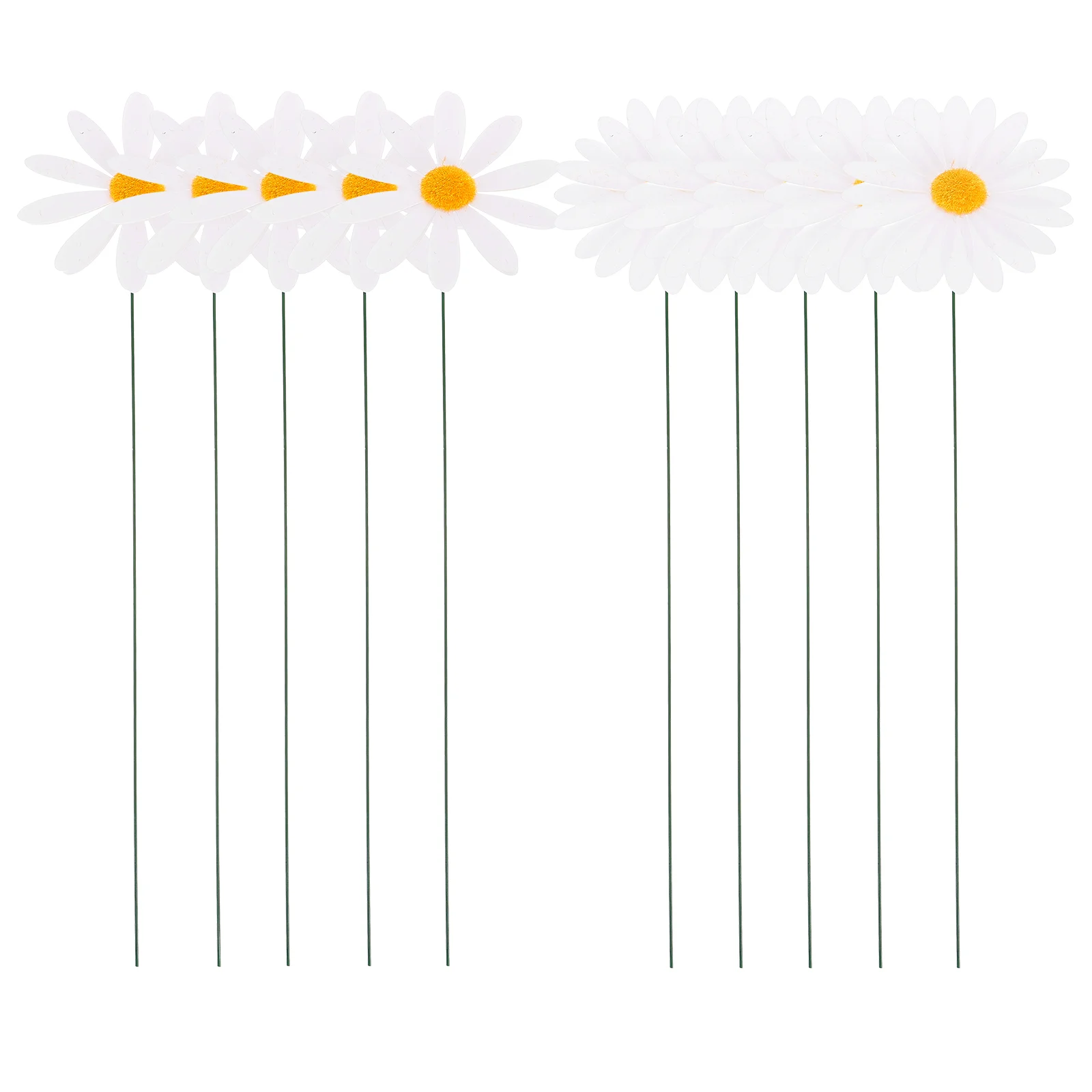 10 Pcs Garden Courtyard Decorations Pvc Simulated Daisy Flower Stem 10pcs Balloons Lawn Stakes Patio 3d Animal