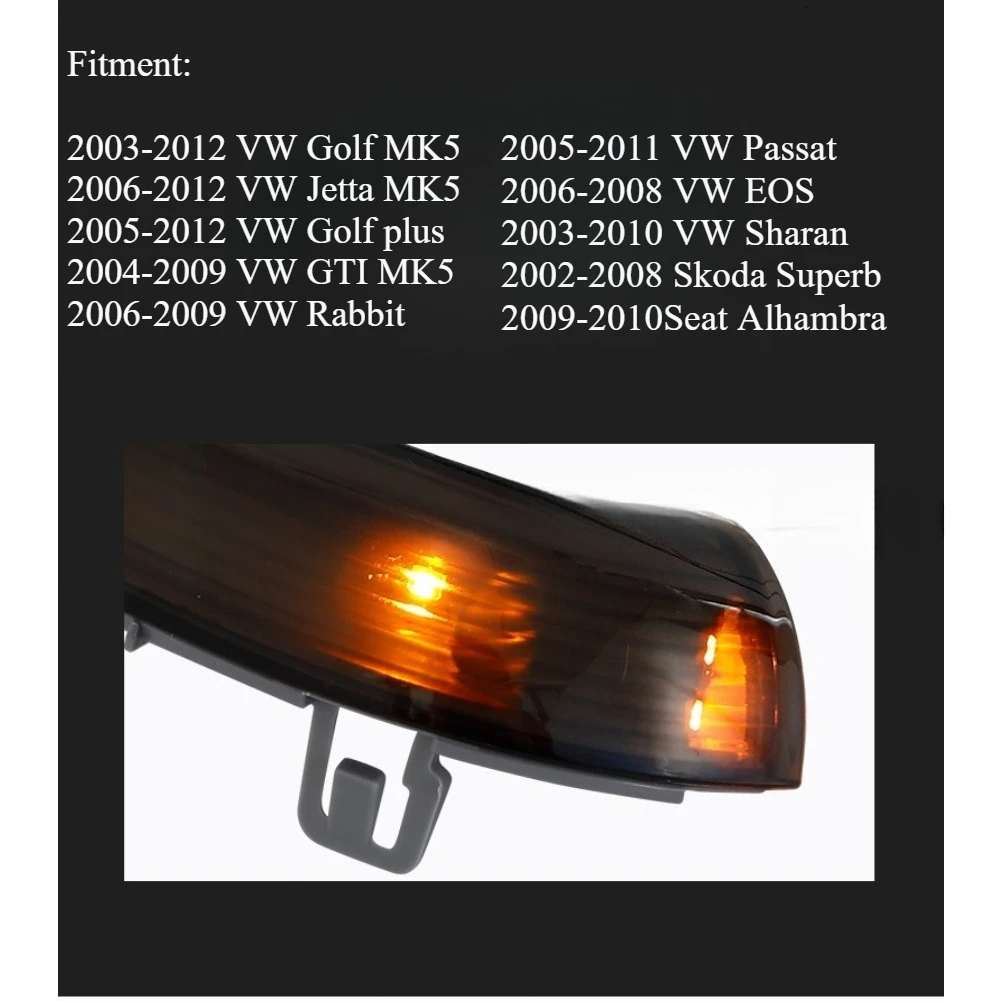 For Jetta MK5 Eos Skoda Sharan For VW Golf Rabbit Passat Turn Indicator Rearview Mirror Turn Signal Light 1K0949101 1K0949102