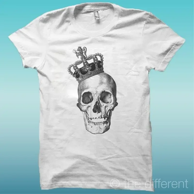 T-SHIRT SKULL KING Blanc La Joie Est D'Avoir Mon Neuf