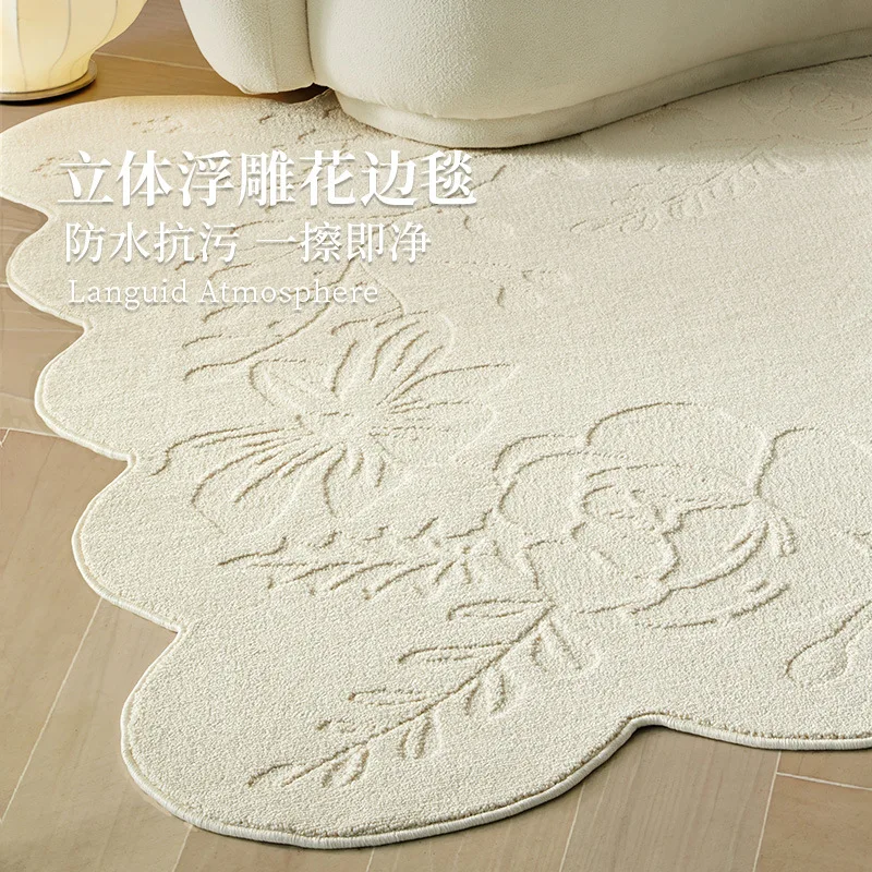 พรมไหมกันน้ำ ไม่ต้องขัด ไม่ต้องซัก ห้องนอน ห้องนั่งเล่น รูปทรงพิเศษ สไตล์ฝรั่งเศสโบราณ