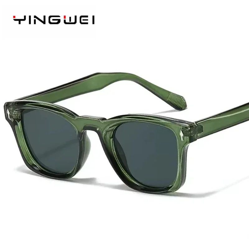

Retro Rivets Square Sunglasses Women Fashion Gradient Shades UV400 Men Green Black Sun Glasses