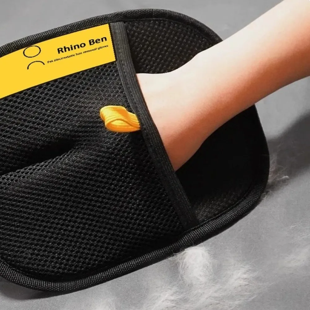 2 قطعة/المجموعة على الوجهين الحيوانات الأليفة الاستمالة قفازات لينة سميكة ثابتة إزالة الغبار فرشاة سوداء متعددة الوظائف إزالة قفازات القط #2