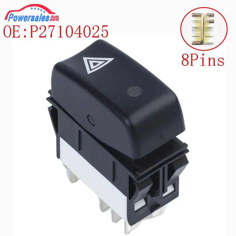Botón de interruptor de luz de emergencia, advertencia de peligro, para Kenworth T660, T800, P27104025, P27-1040-25, nuevo