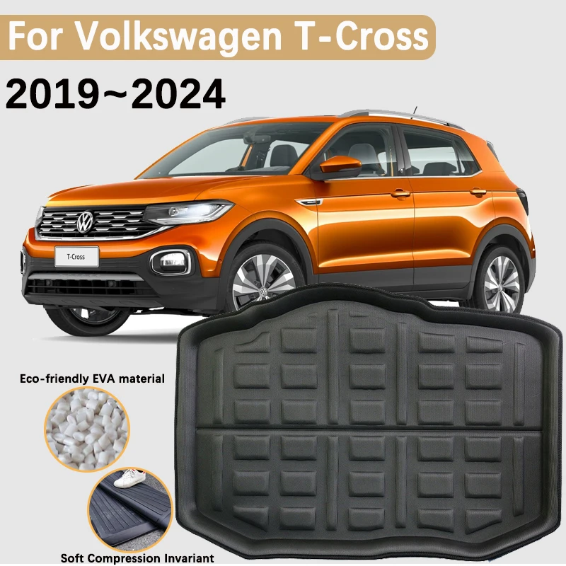 

for VW Volkswagen T-Cross Accesories 2022 2023~2019 T Cross Car Trunk Mat Cargo Liner Waterproof Carpet Storage Pad EVA Material