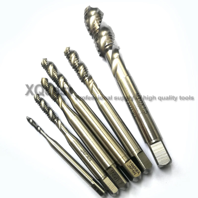 2pcs 10pcs HSSE Spiral fluted tap M1 M1.2 M1.4 M1.6 M2 M11 M2.3 M2.5 M2.6 M3 M3.5 M4 M4.5 M5 M6 M7 M8 M9 M10 M12 Machine TAPs