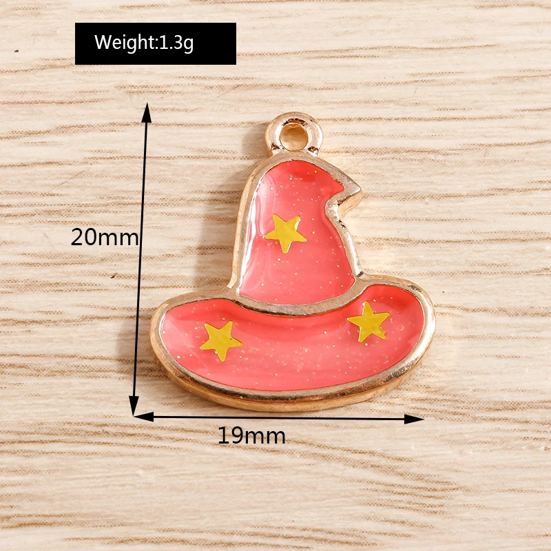 10pcs 19x20mm Cute Halloween Hat Charms Pendant for Jewelry Making Necklace Earrings Bracelet DIY Handmade Crafts Accessories